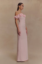 Nova Ruffle Off Shoulder Maxi Dress - Ballet Pink
